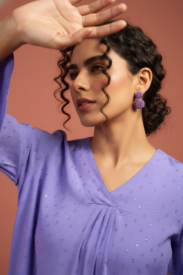 Coord Set- Wisteria Veil Modern Long Tunic Kurta and Pants