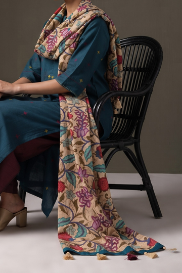 Cotton_Mul_Dupatta_-_Luminous_Beige_and_Many_Flowers