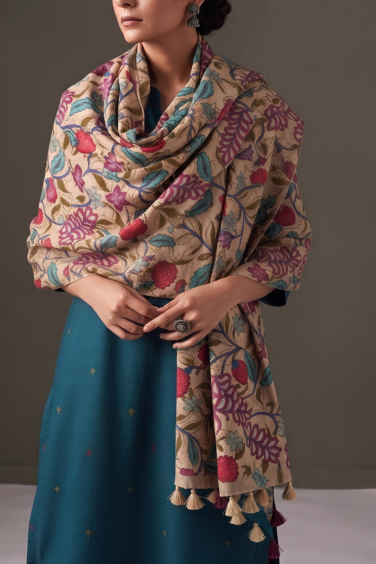 Cotton_Mul_Dupatta_-_Luminous_Beige_and_Many_Flowers