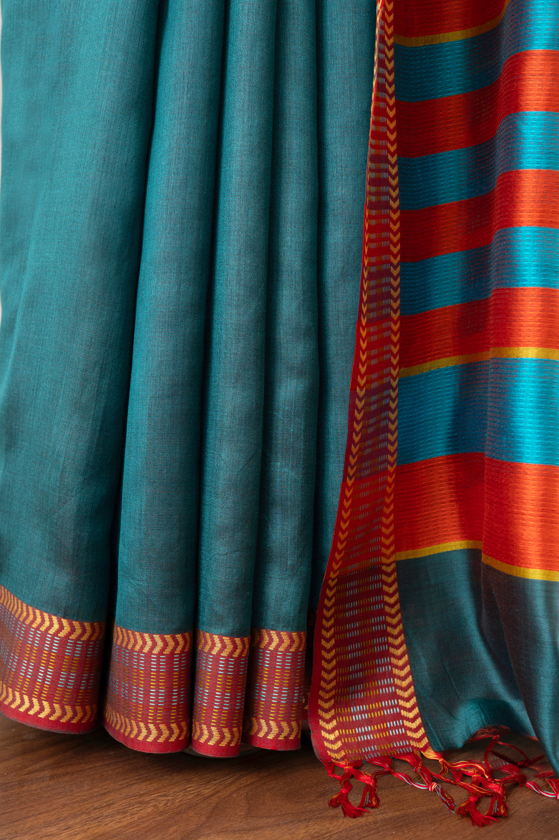 Eri Silk Saree - Peacock Trail