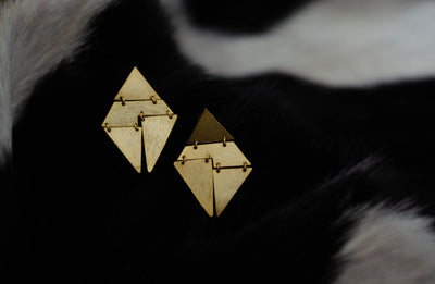 jewelry - berserk - Gold Plated Geometric Rhombus Earrings