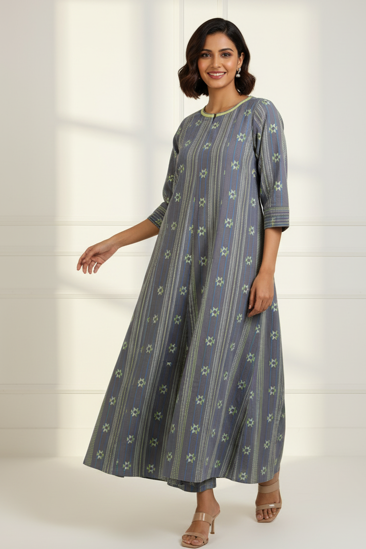 Soft Grey Bloom Jumpsuit with Pockets