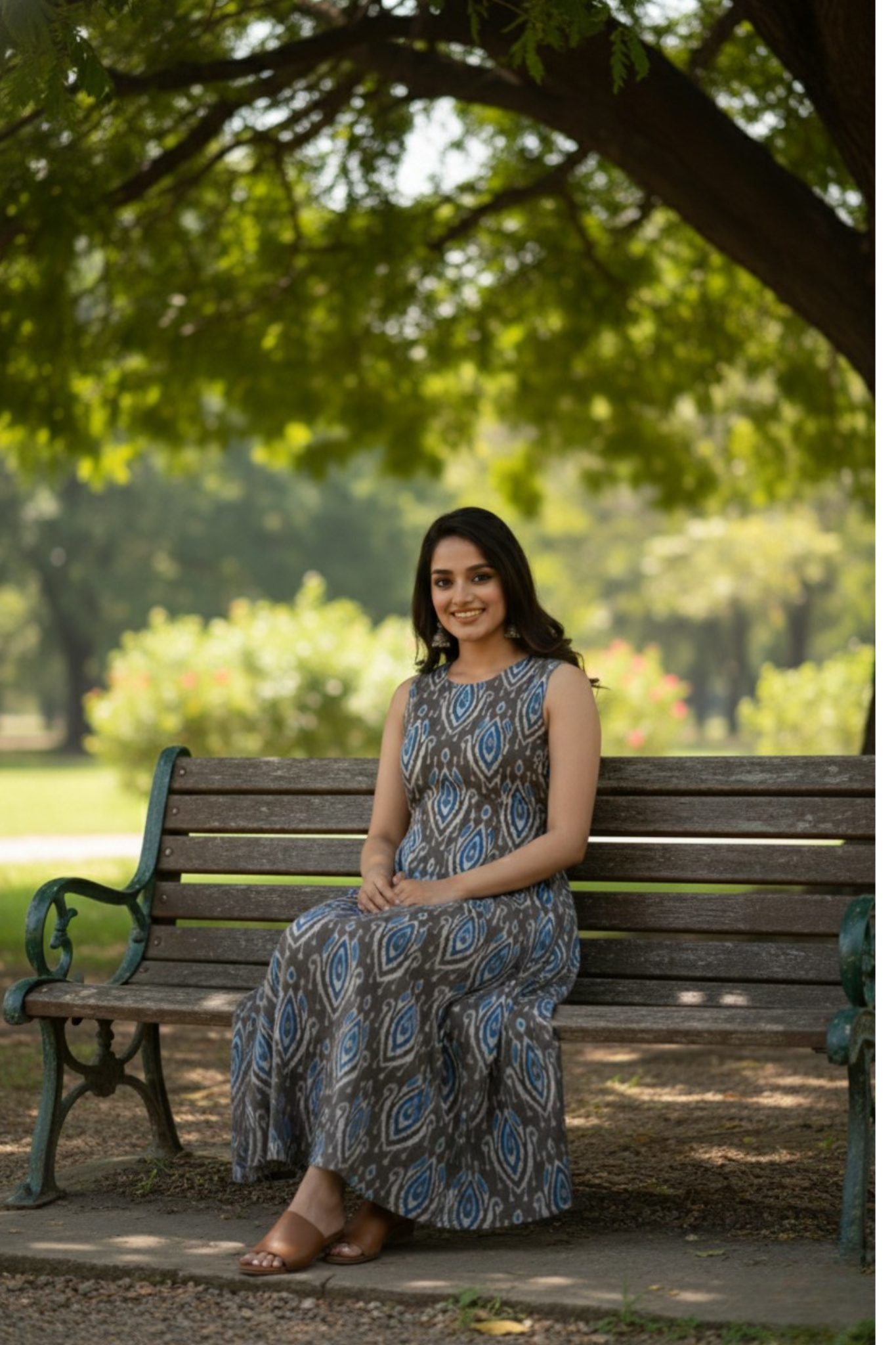 Grey_Aqua_Rhythm_Long_Sleeveless_Dress
