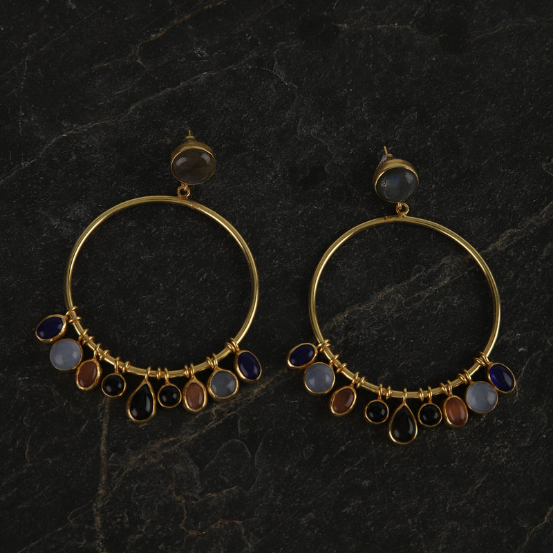 jewelry - berserk - Gold Plated Multistone Hoops
