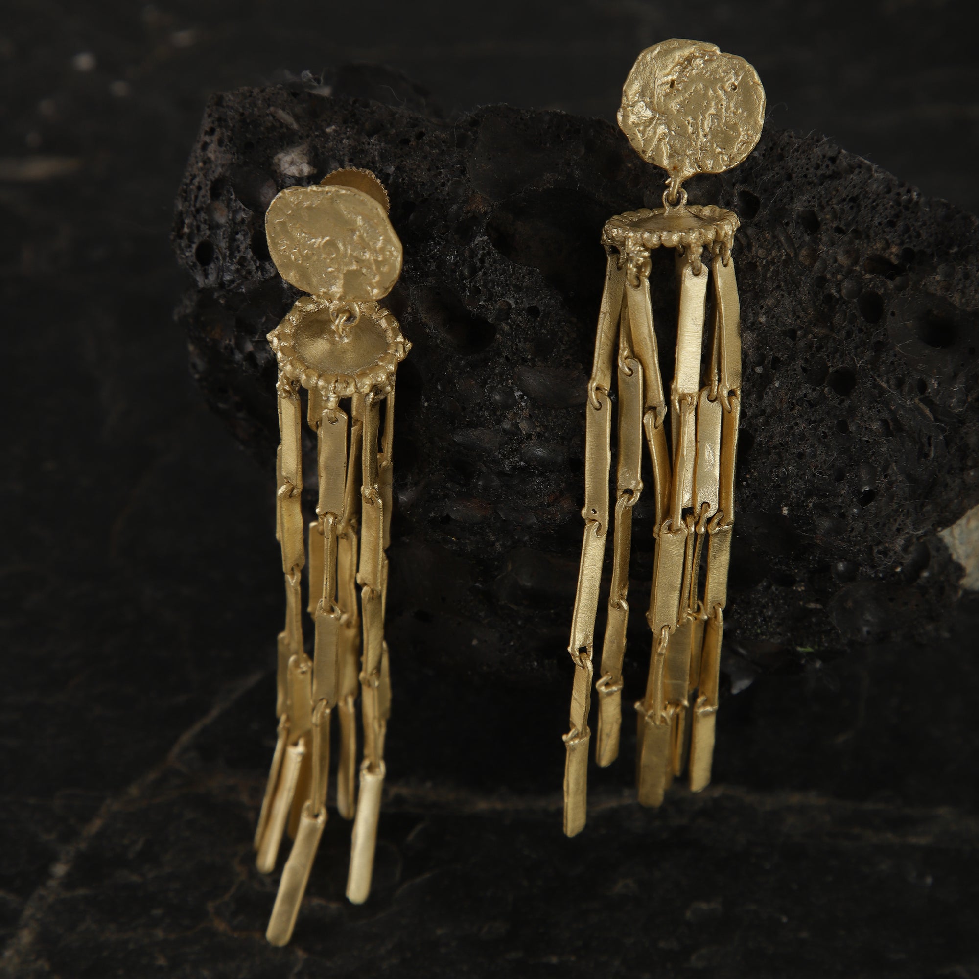 jewelry - berserk - Gold Plated Chandelier Danglers