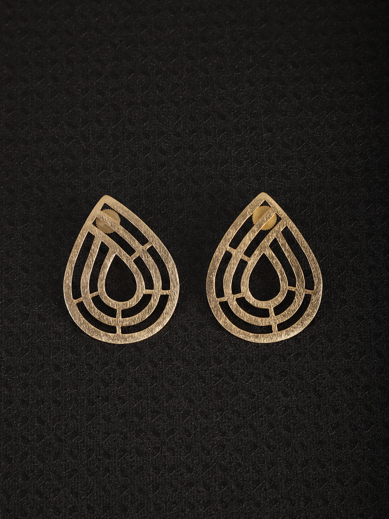 jewelry - berserk - Gold Plated Geometric Teardrop Studs