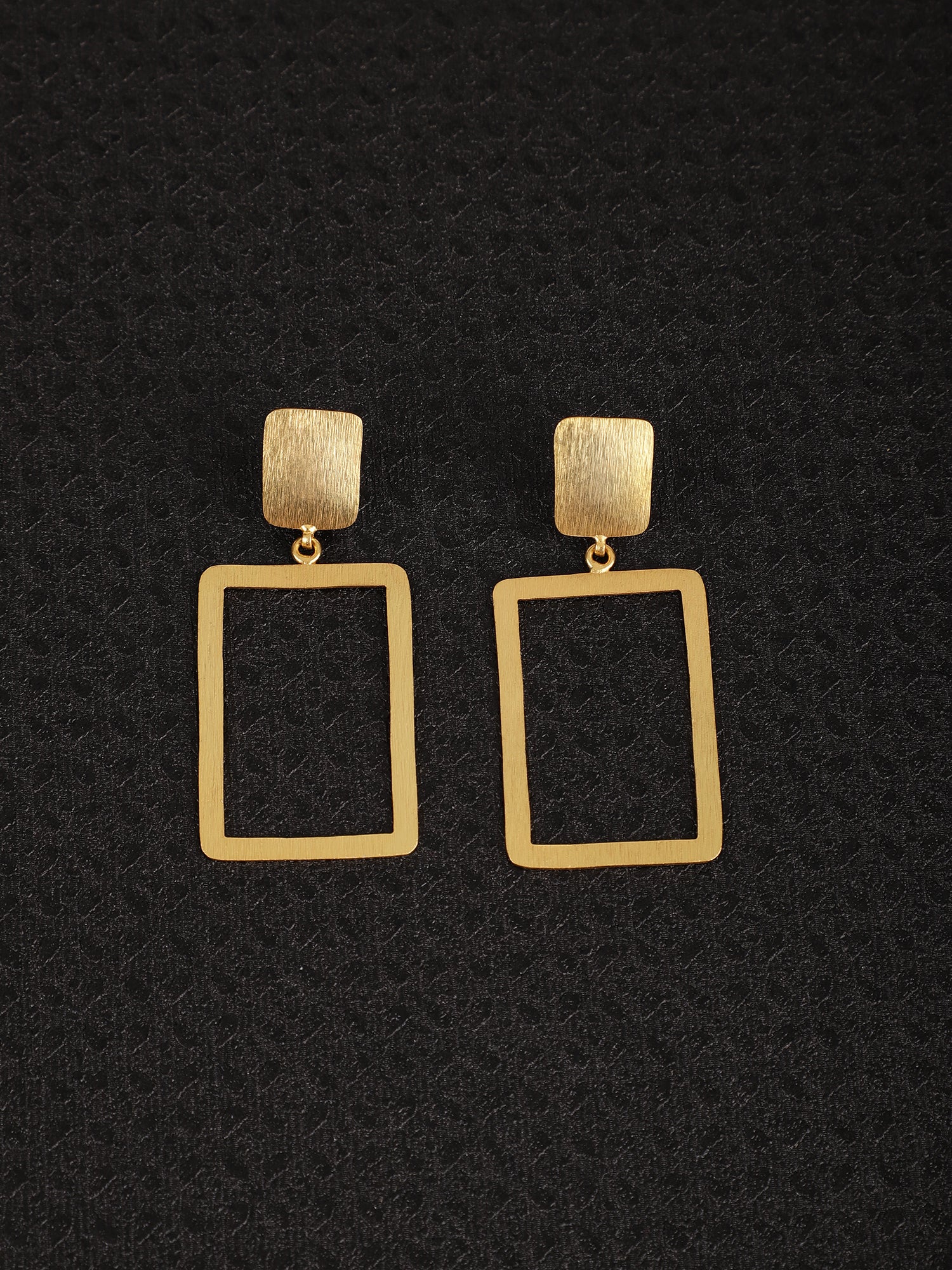 jewelry - berserk - Gold Plated Minimal Rectangular Danglers