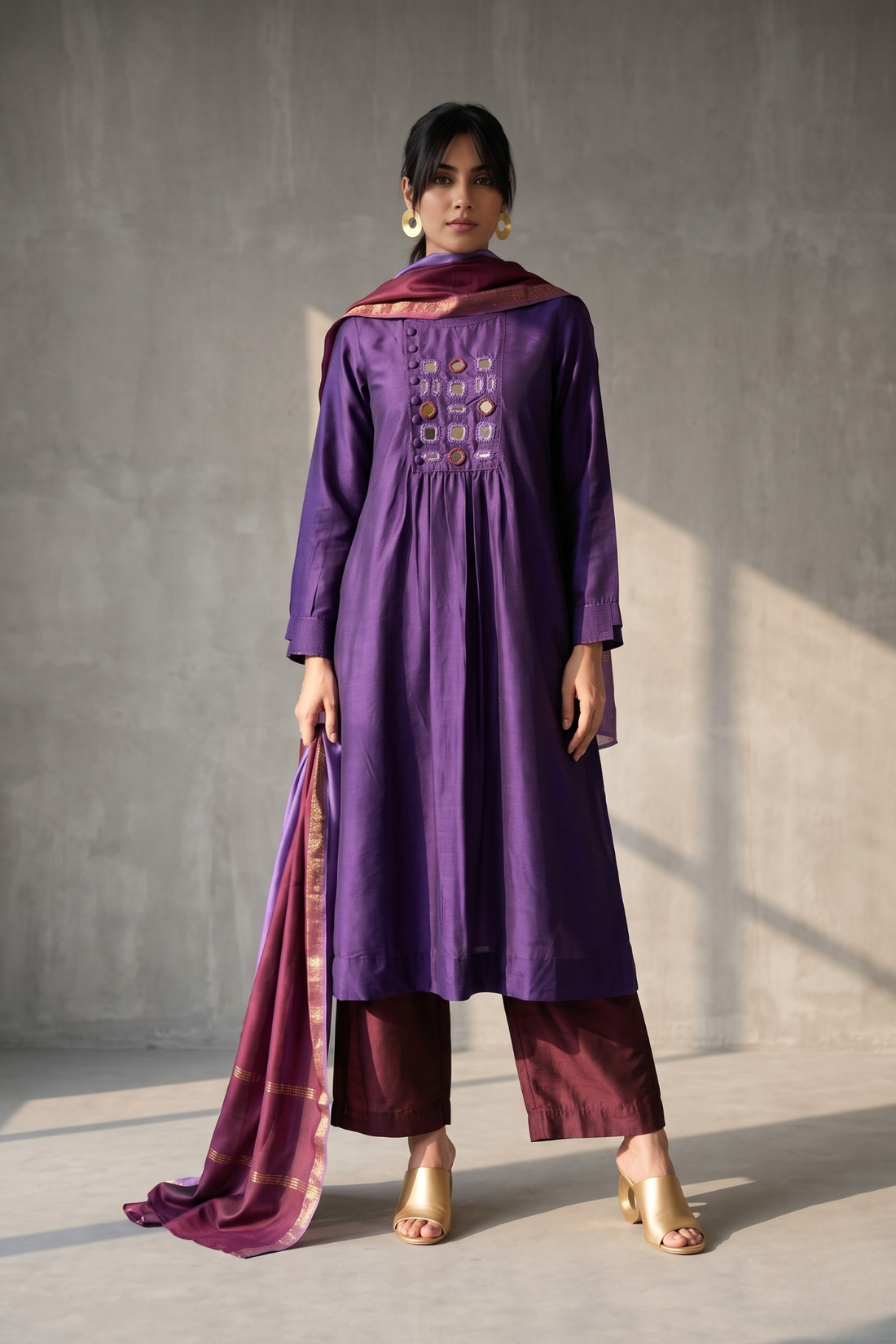 Imperial_Amethyst_Cotton_Silk_Slub_zen_yoke_gather_kurta