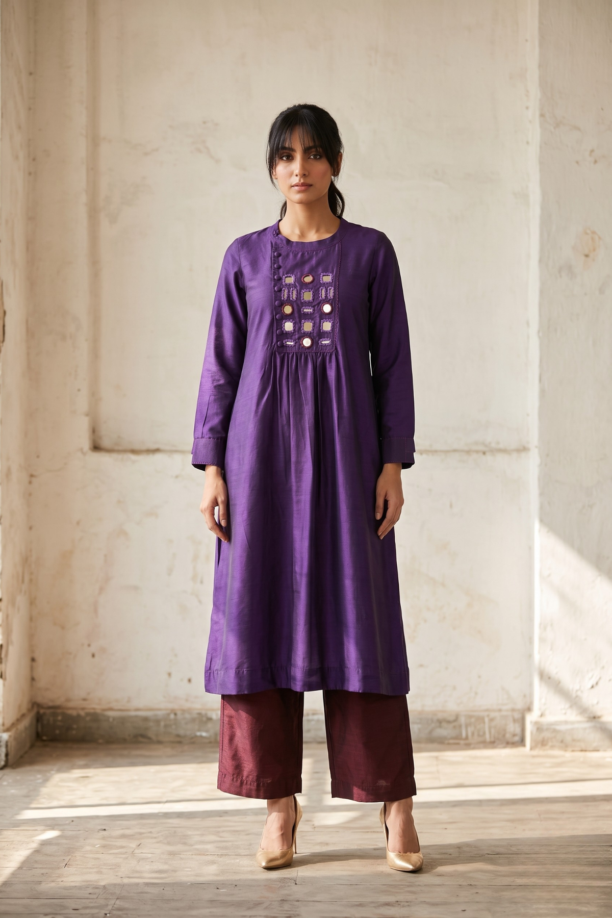Imperial_Amethyst_Cotton_Silk_Slub_zen_yoke_gather_kurta