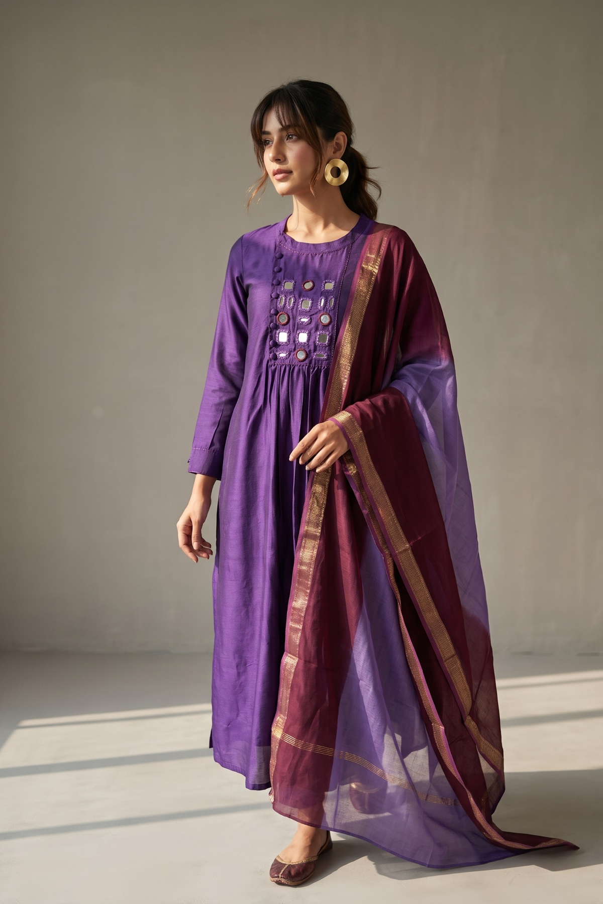Imperial_Amethyst_Cotton_Silk_Slub_zen_yoke_gather_kurta