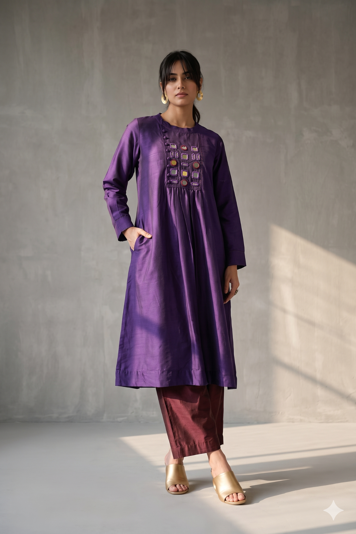 Imperial_Amethyst_Cotton_Silk_Slub_zen_yoke_gather_kurta