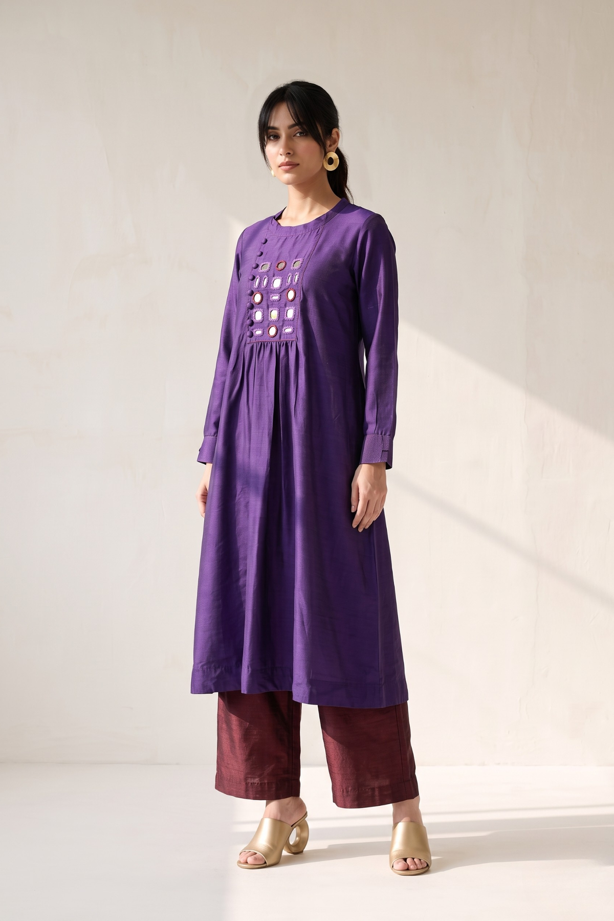Imperial_Amethyst_Cotton_Silk_Slub_zen_yoke_gather_kurta