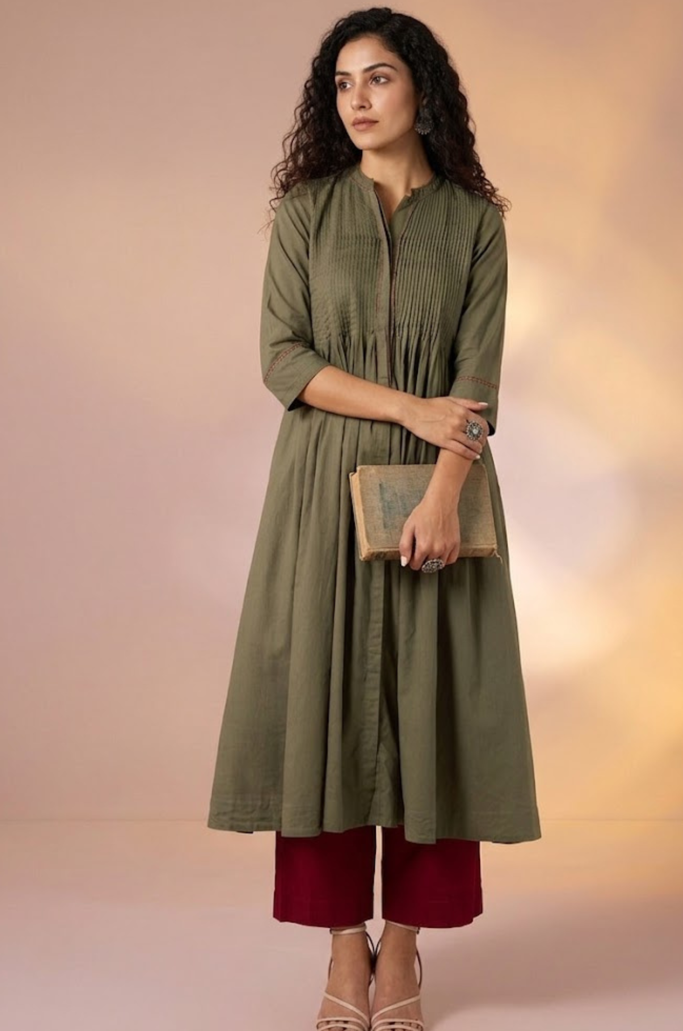 Grey Pintuck Dress