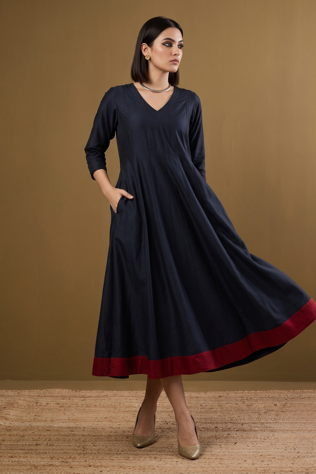 Indigo_Rosefall_Luxe_Silk_Slub_Long_Maxi_Dress_with_Sleeves