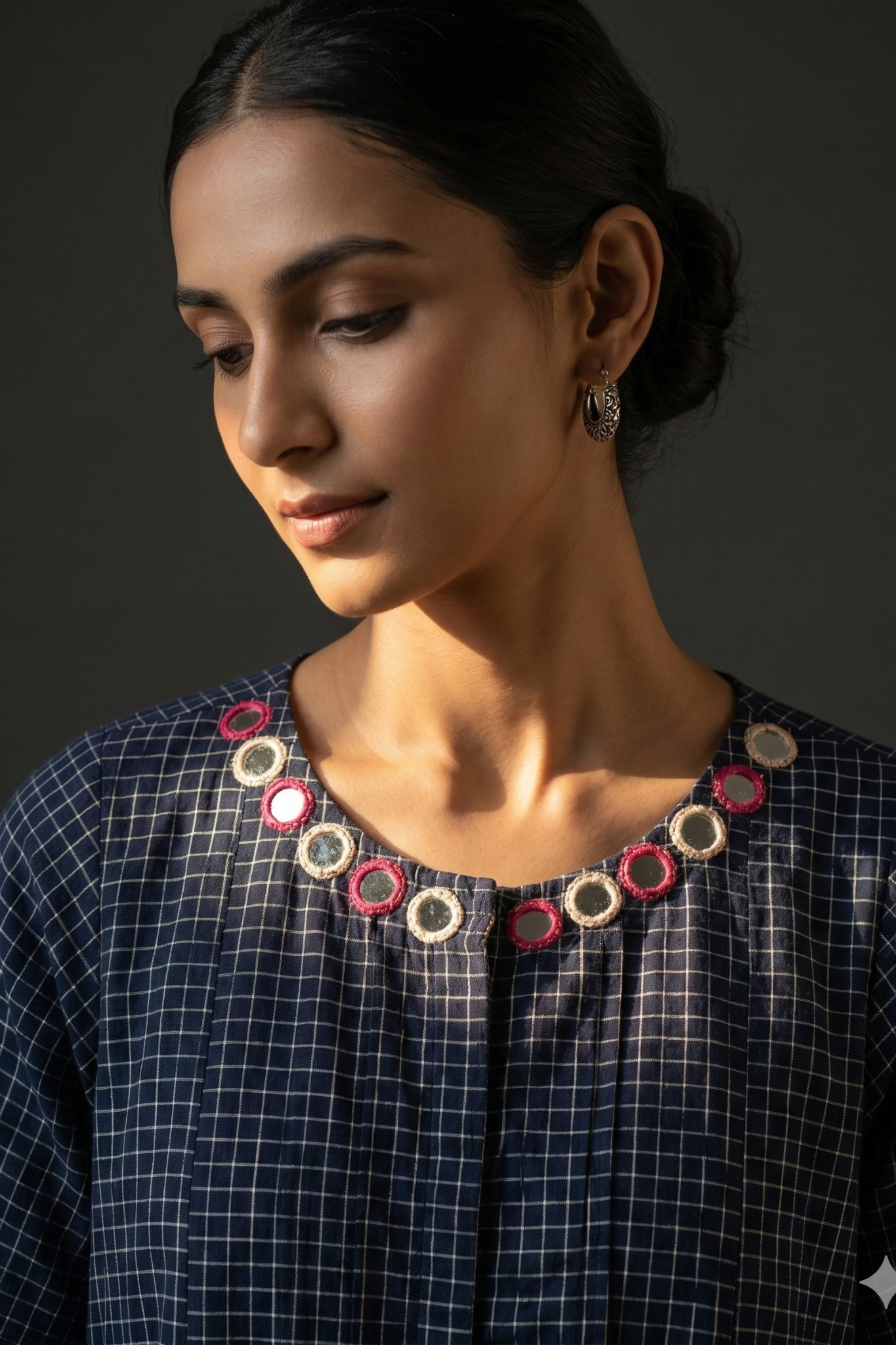 Indigo_Whisper_Checks_Front_Zipper_Cotton_Jumpsuit_with_Pockets__Sleeves