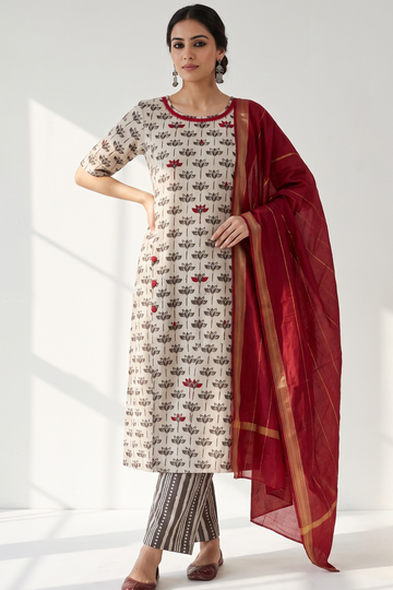 Kashish_Grey_Petal_Bloom_Side_button_Front_Slit_Kurta
