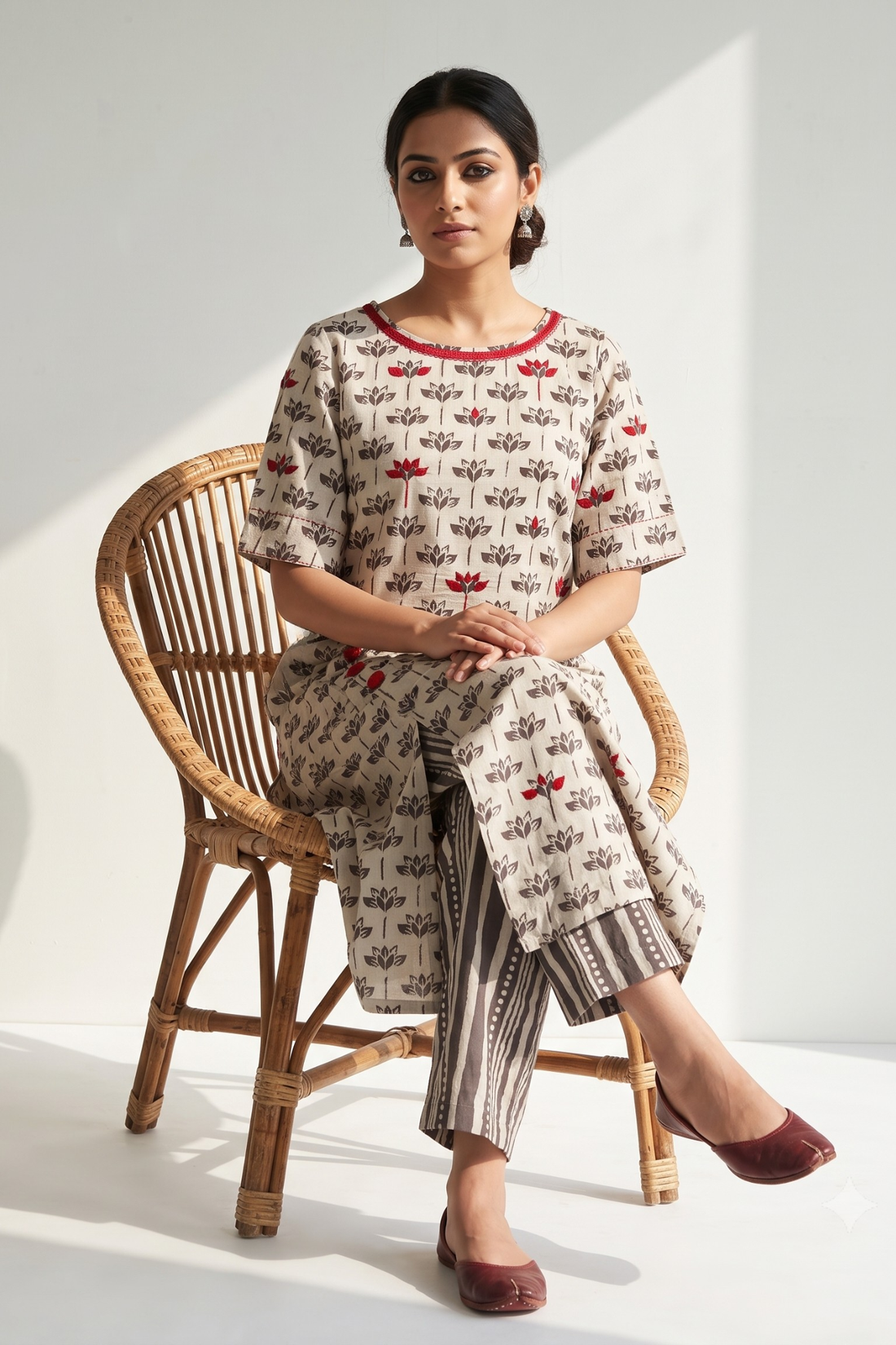 Kashish_Grey_Petal_Bloom_Side_button_Front_Slit_Kurta
