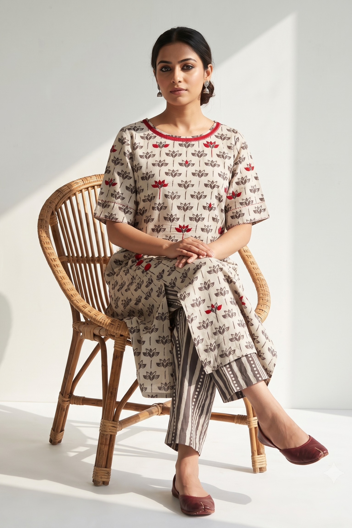 Kashish_Grey_Petal_Bloom_Side_button_Front_Slit_Kurta