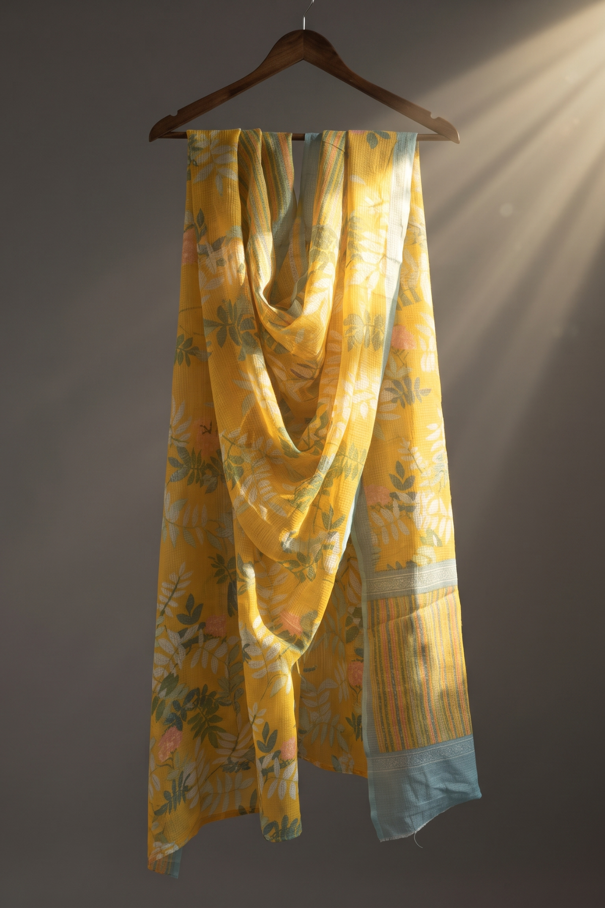 Kota_Cotton_Dupatta_-_Buttercup_Yellow_and_Dandelions