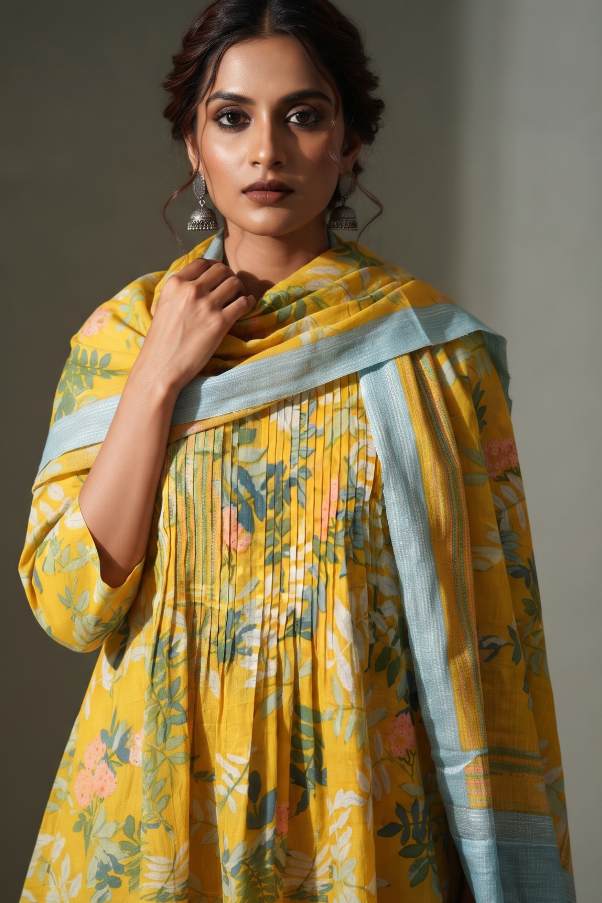 Kota_Cotton_Dupatta_-_Buttercup_Yellow_and_Dandelions
