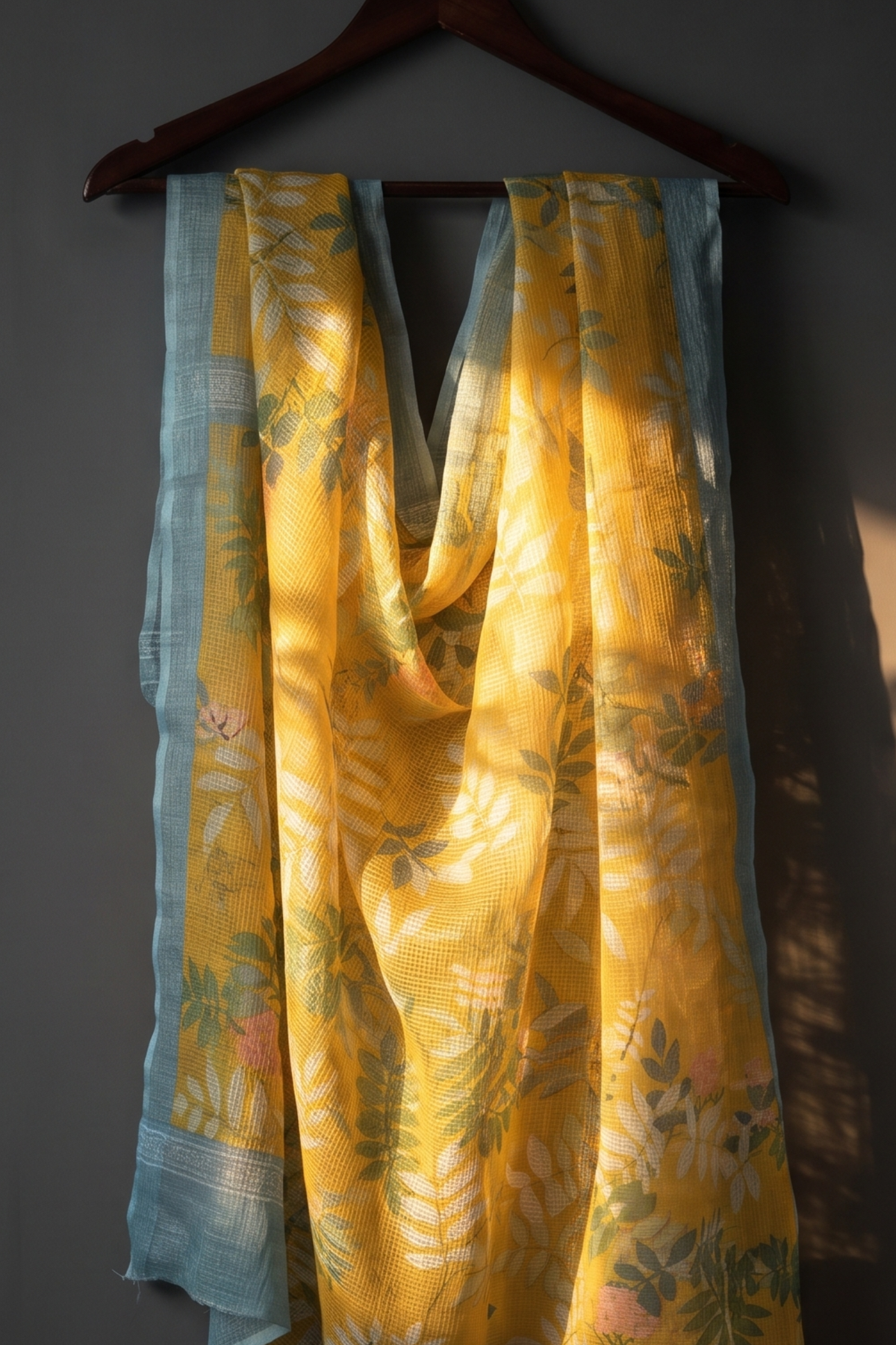 Kota_Cotton_Dupatta_-_Buttercup_Yellow_and_Dandelions