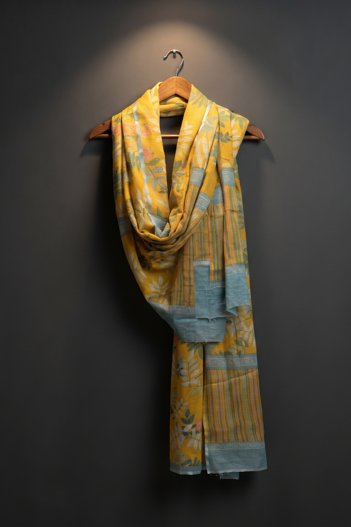 Kota_Cotton_Dupatta_-_Buttercup_Yellow_and_Dandelions