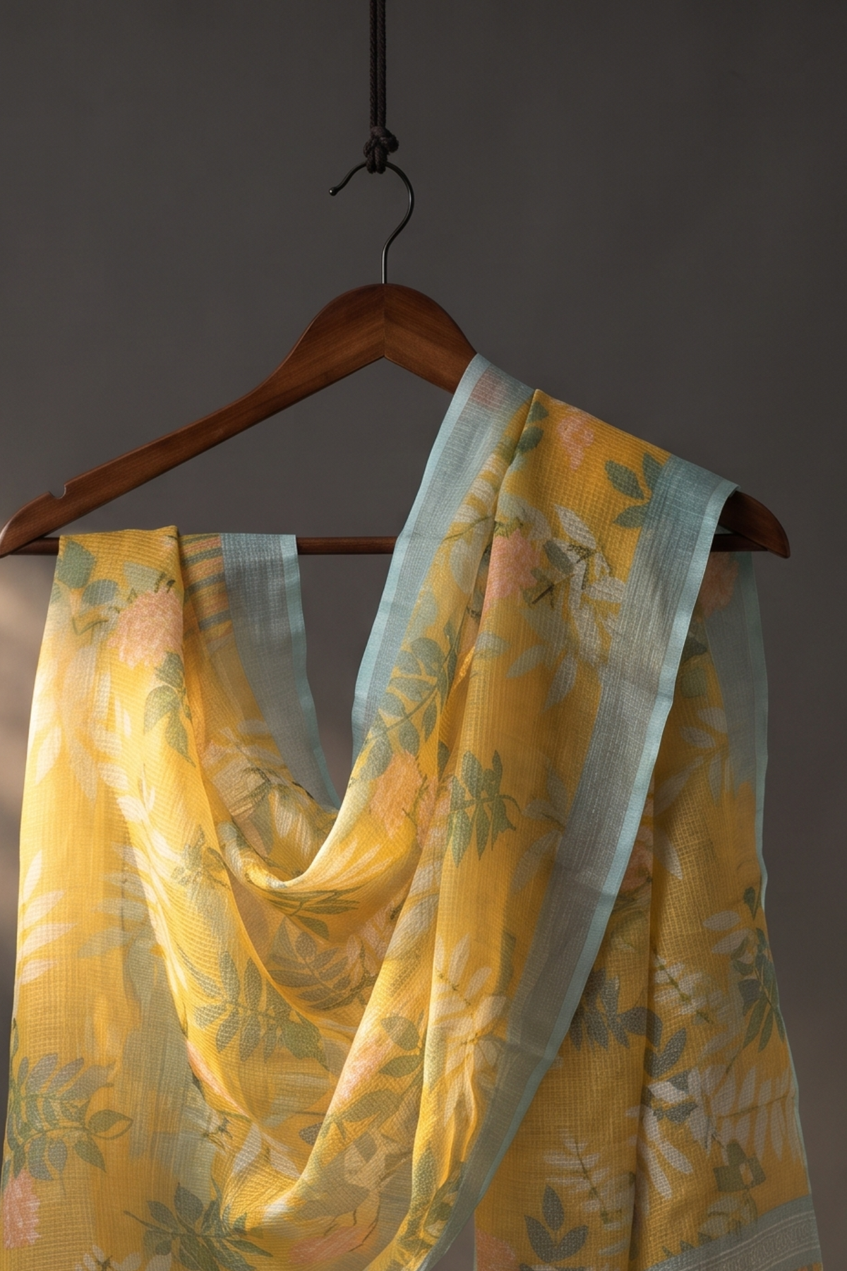 Kota_Cotton_Dupatta_-_Buttercup_Yellow_and_Dandelions