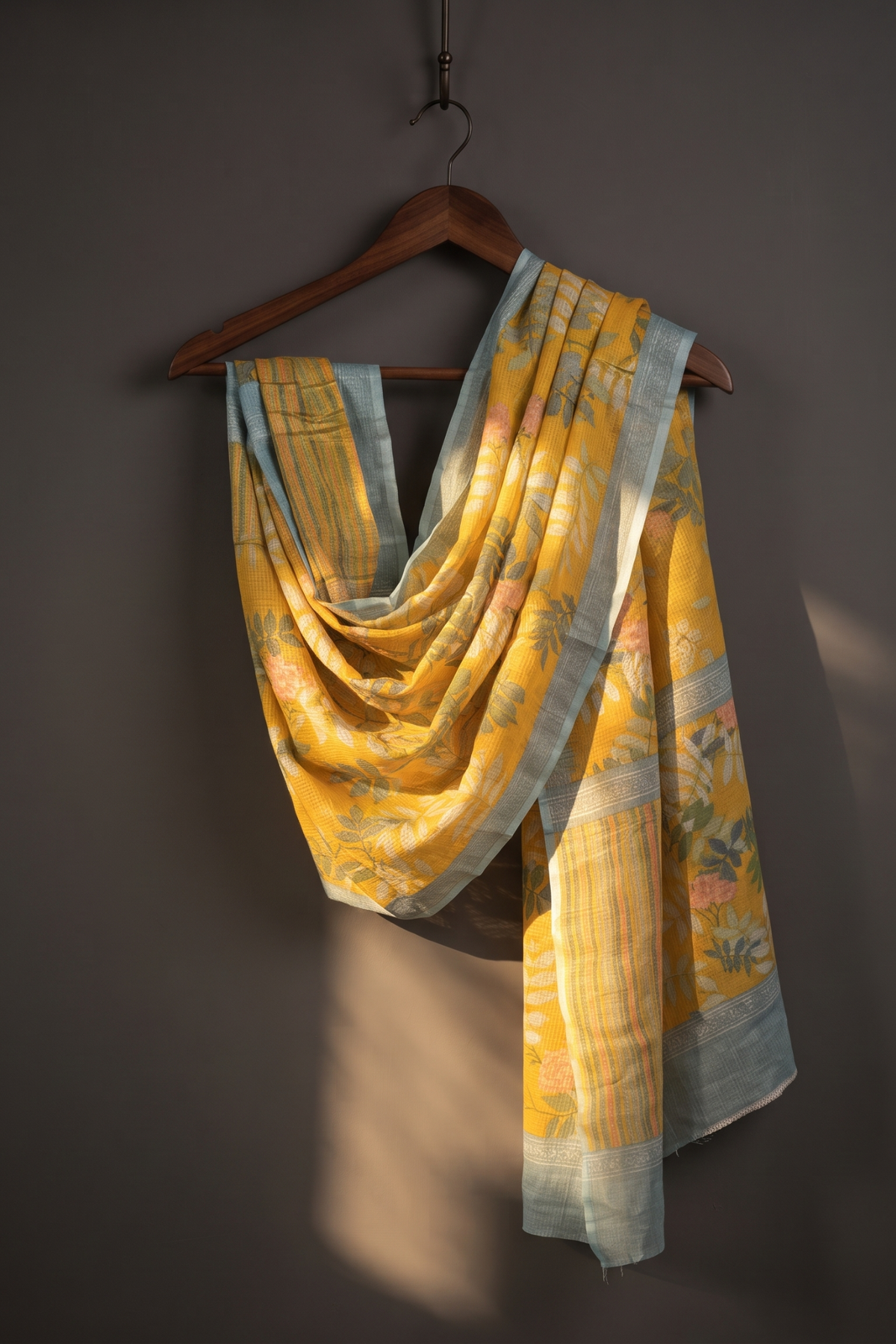 Kota_Cotton_Dupatta_-_Buttercup_Yellow_and_Dandelions