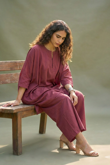 Rose Pop Dusky Kalidar Kurta