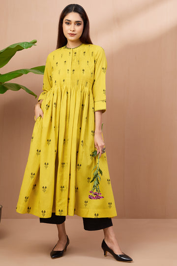 infinity pintuck dress - sunflower shadows