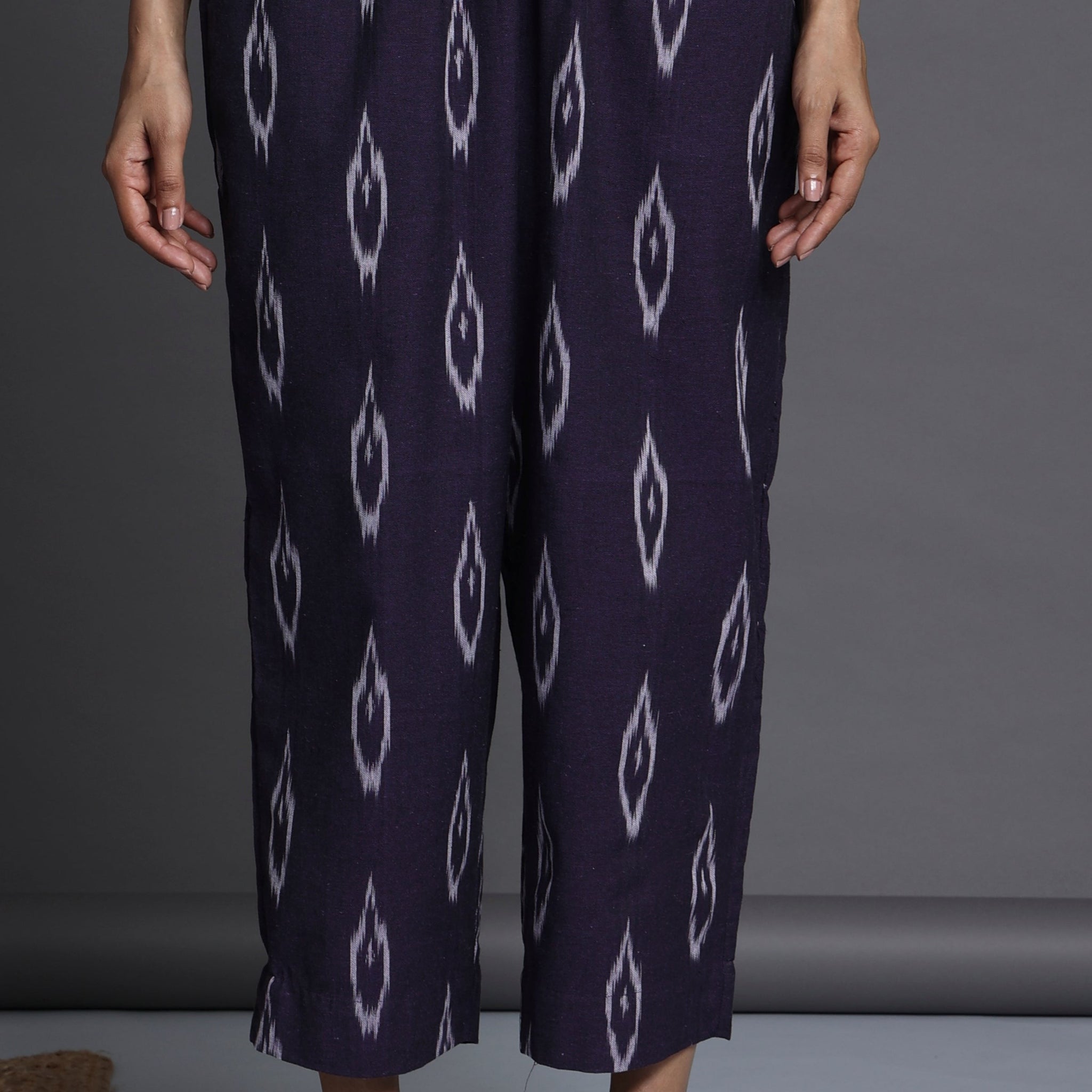 comfort fit narrow pants - purple ikat