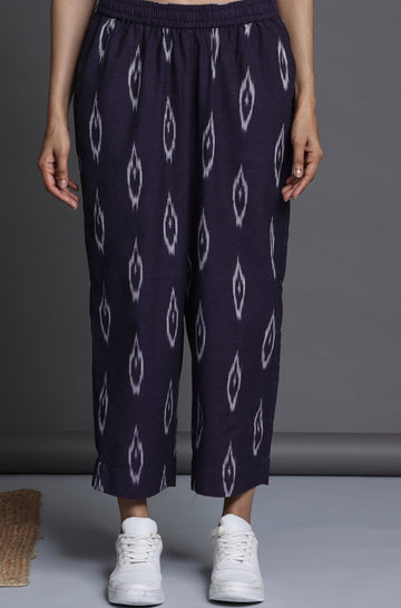 comfort fit narrow pants - purple ikat
