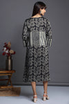modal silk kimono kaftan dress - graphite spectrum & dance of dots