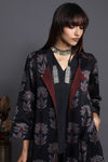 reversible choga (only jacket) - burgundy blooms & midnight oasis