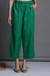 comfort fit cotton pants - green checks