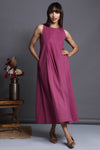 sleeveless jumpsuit with pockets - serendipitous magenta & soft orchid