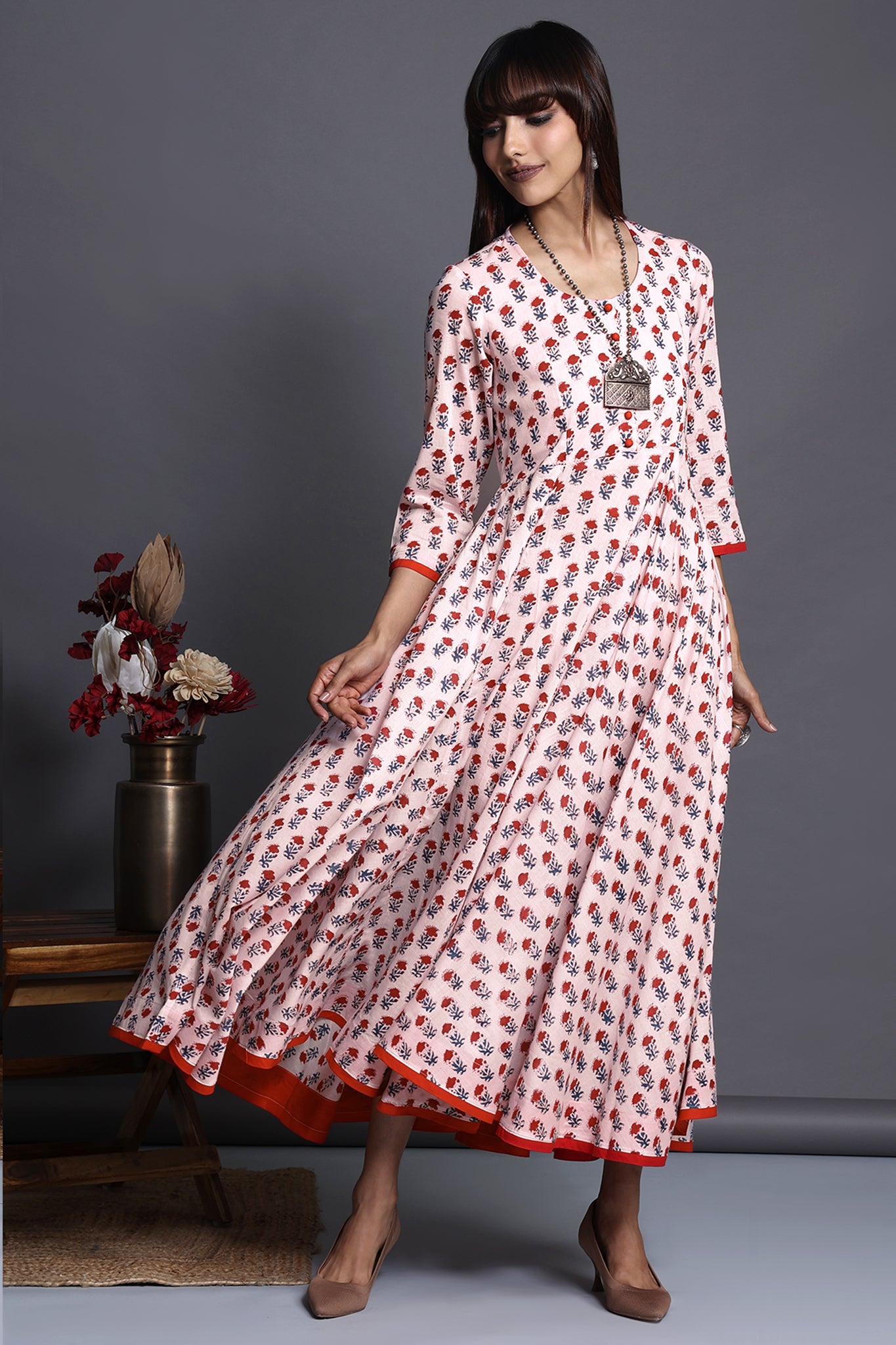 long swirl dress luminous rose dawn delight maati crafts