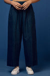comfort fit pants - indigo zari lines