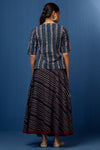 Set of 2 - swirl skirt + crop top - Indigo Waves & Azure Threads