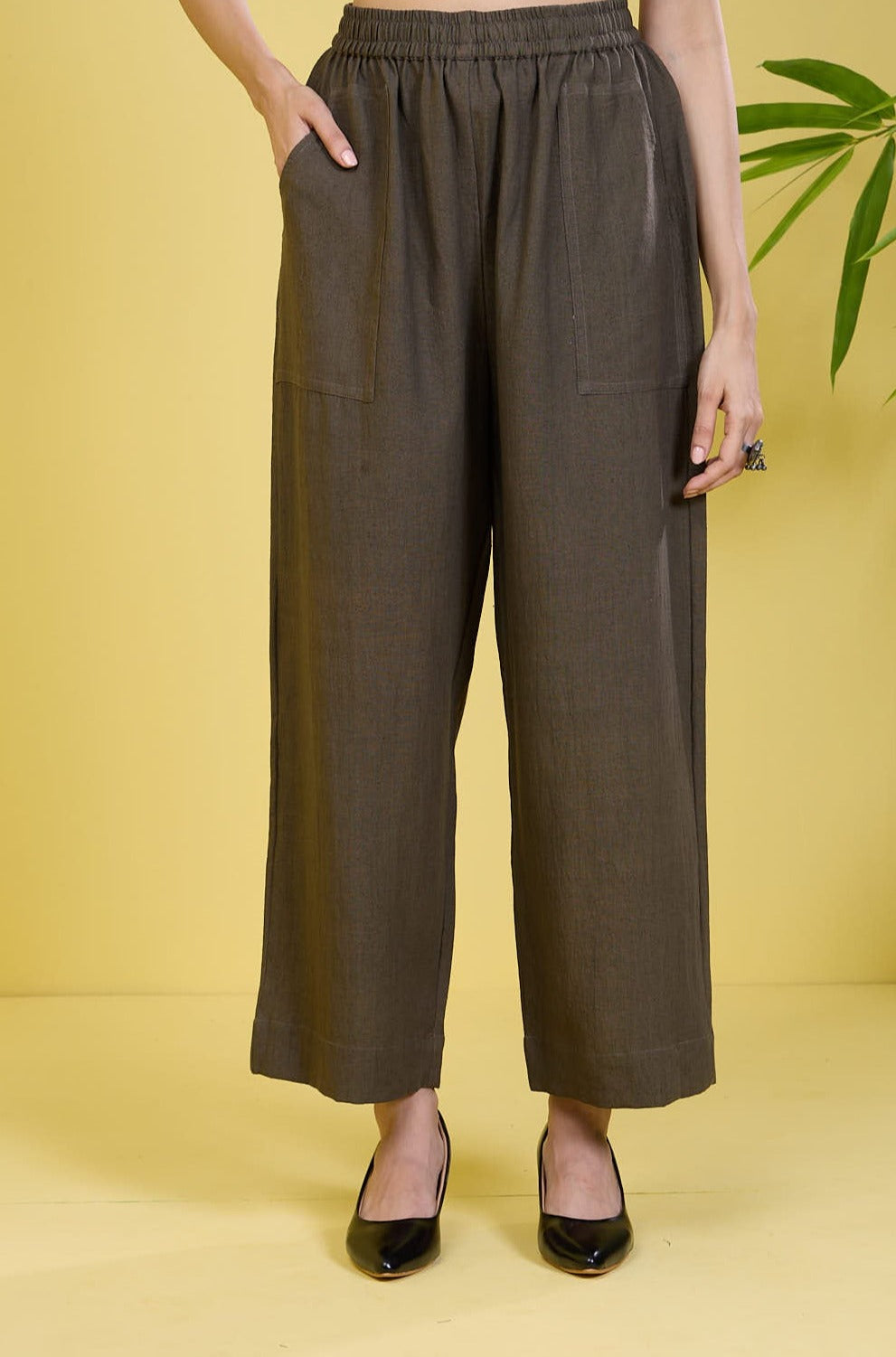 comfort fit cotton pants - purple buti south cotton main image 1