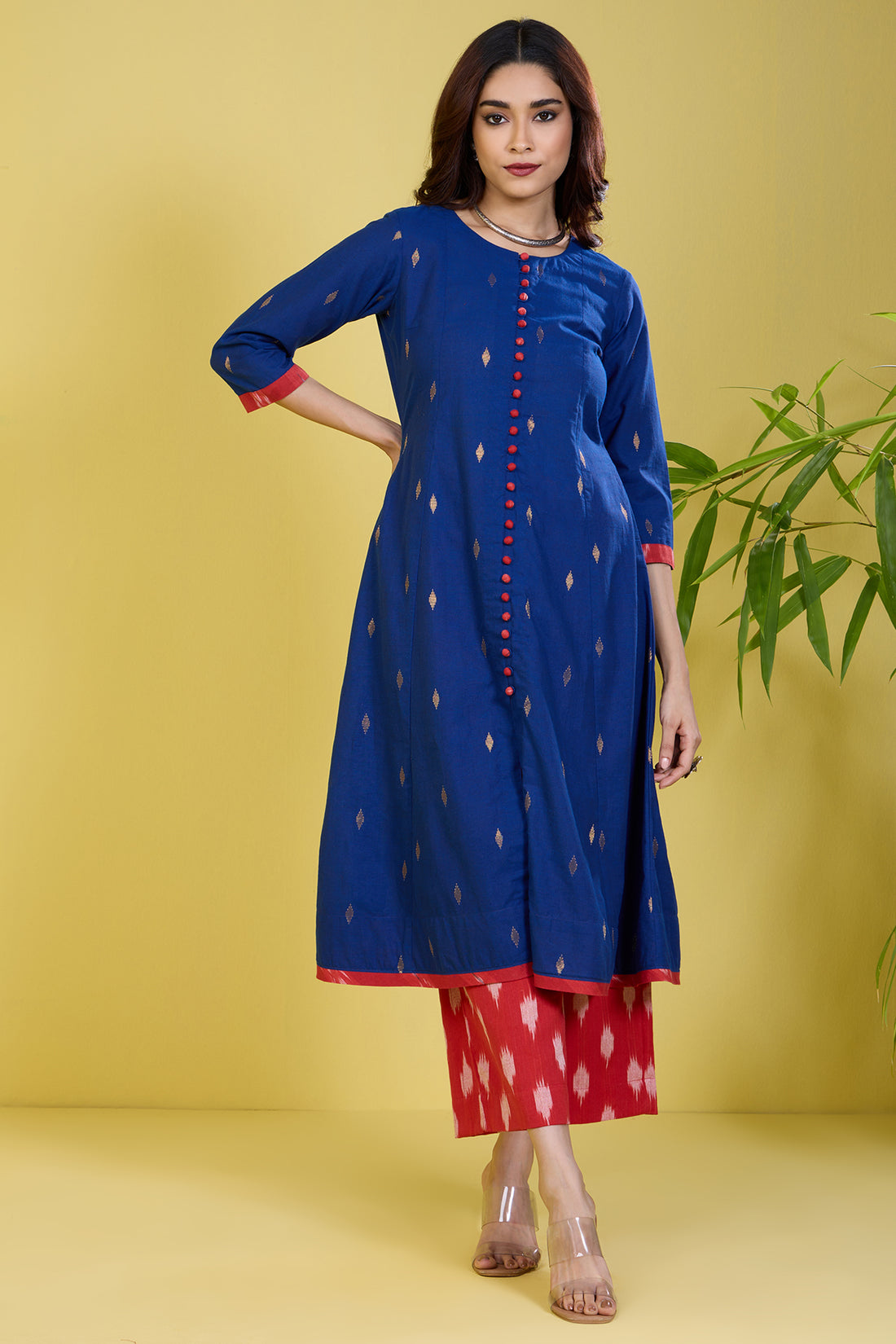 button down a-line kurta gilded sapphire