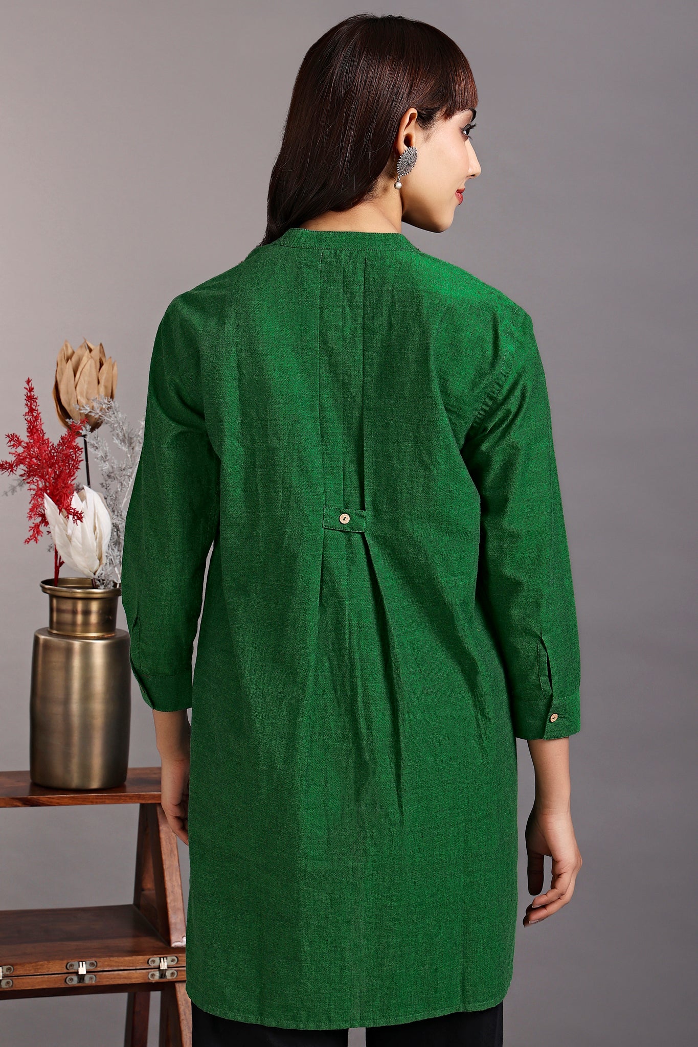 hi-low tunic - leafy mist & garden glory
