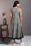 long sleeveless dress - silver shimmer & ocean splendor