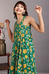 smocked sleeveless dress - tropical forest & firefly sunshine