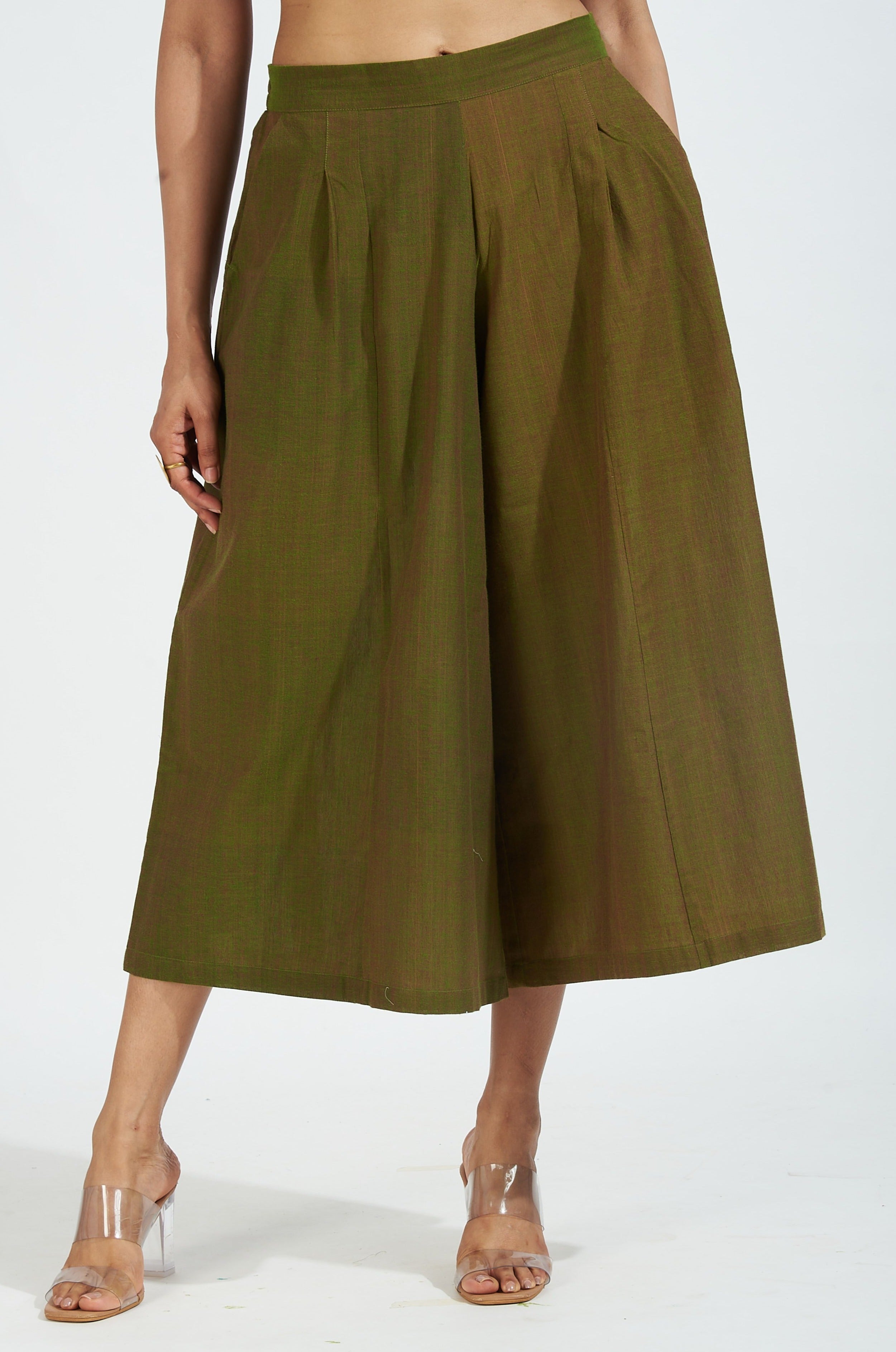 box pleated culotte - ivory kota main image 1
