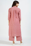 stand collar kurta with round hem - ballet misty & rose palette