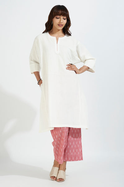 leisure tunic - moonlit ivory & stitched delight