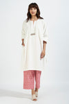 leisure tunic - moonlit ivory & stitched delight