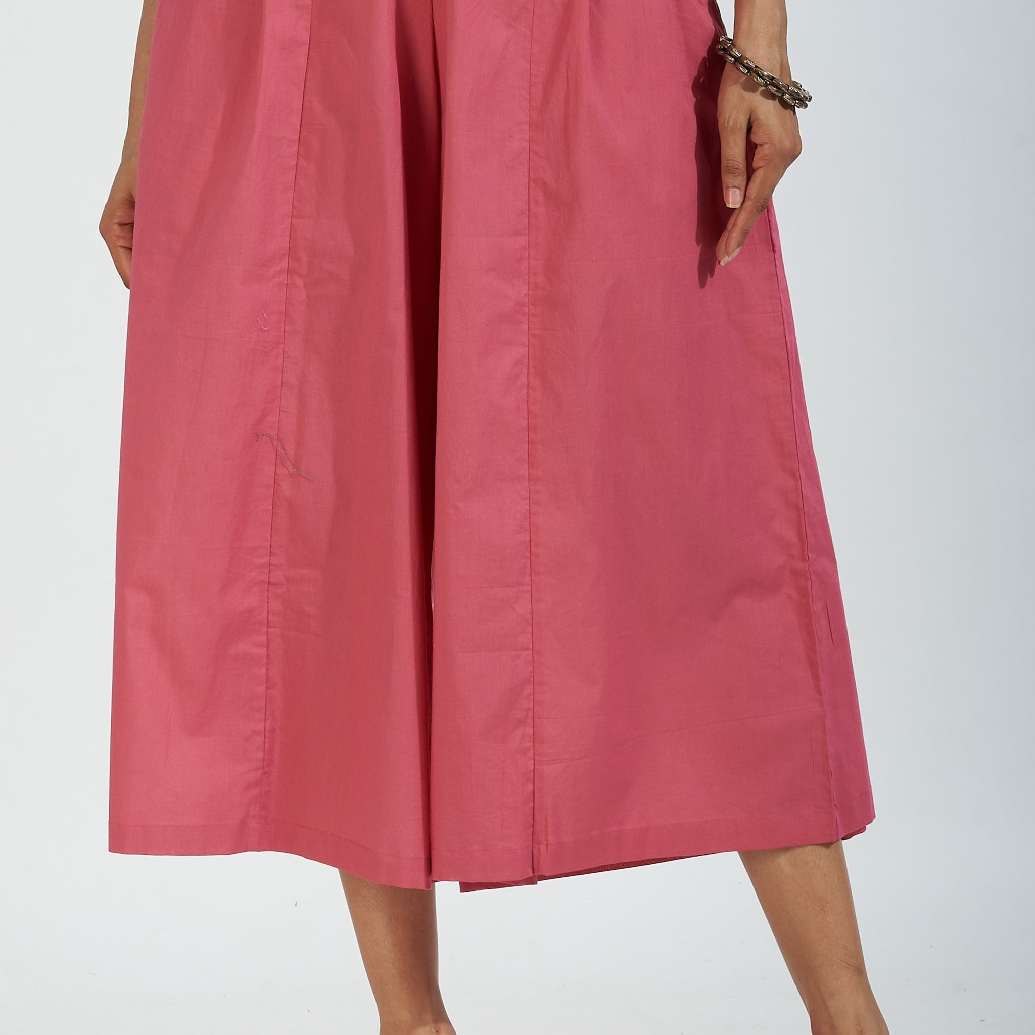 box pleated culotte - pastel pink