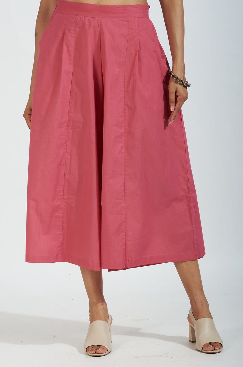 box pleated culotte - pastel pink